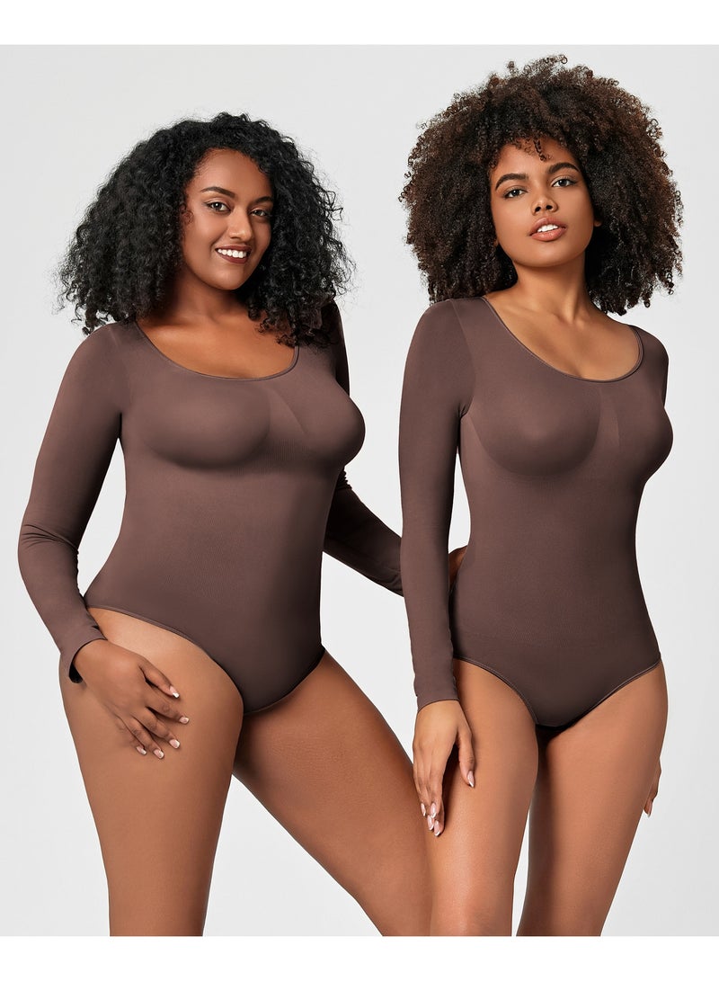 2-PACK Postpartum Long-sleeved Seamless Bodycon Underwear Bottoming Shirt