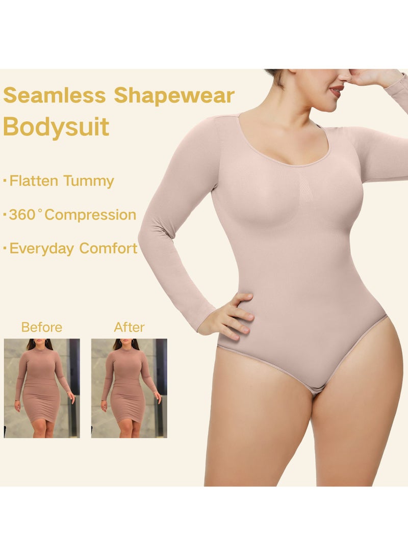 2-PACK Postpartum Long-sleeved Seamless Bodycon Underwear Bottoming Shirt