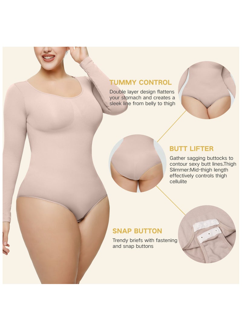 2-PACK Postpartum Long-sleeved Seamless Bodycon Underwear Bottoming Shirt