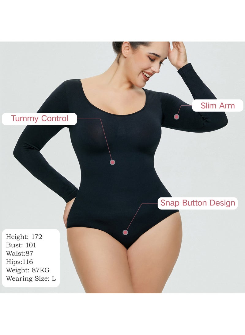 2-PACK Postpartum Long-sleeved Seamless Bodycon Underwear Bottoming Shirt