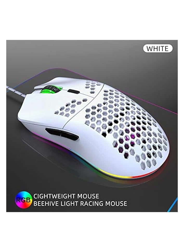 Wired Gaming Mouse, Computer Accessory RGB Hollow Mouse, for Office Home