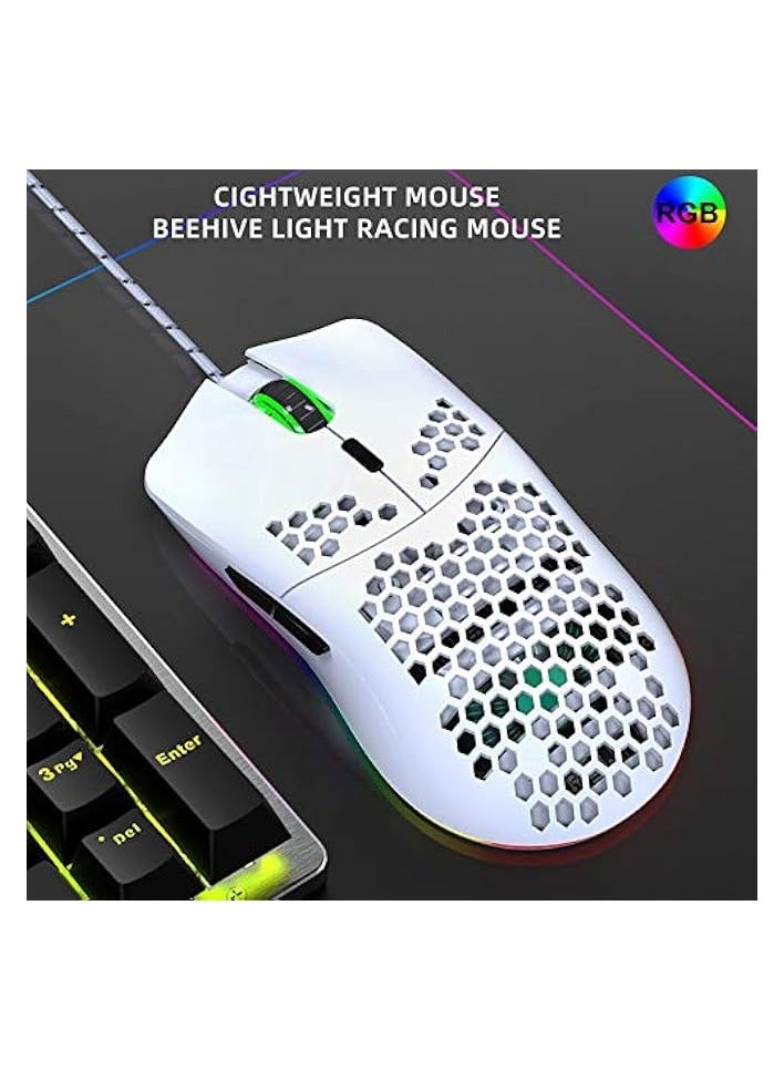 Wired Gaming Mouse, Computer Accessory RGB Hollow Mouse, for Office Home