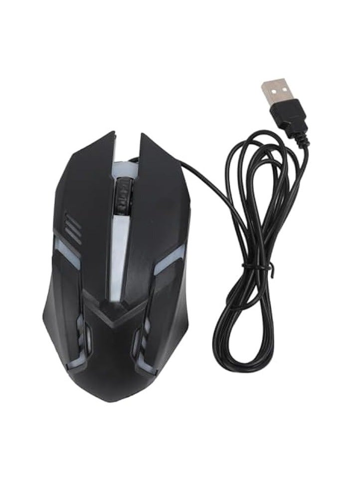 Wired Gaming Mouse, Ergonomic 3.9ft Cable Portable Plug and Play 1000 DPI 3 Keys RGB Wired Mouse for Business Work