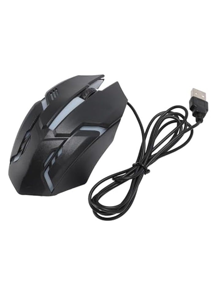 Wired Gaming Mouse, Ergonomic 3.9ft Cable Portable Plug and Play 1000 DPI 3 Keys RGB Wired Mouse for Business Work