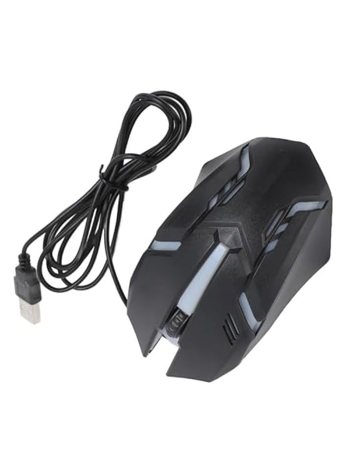 Wired Gaming Mouse, Ergonomic 3.9ft Cable Portable Plug and Play 1000 DPI 3 Keys RGB Wired Mouse for Business Work