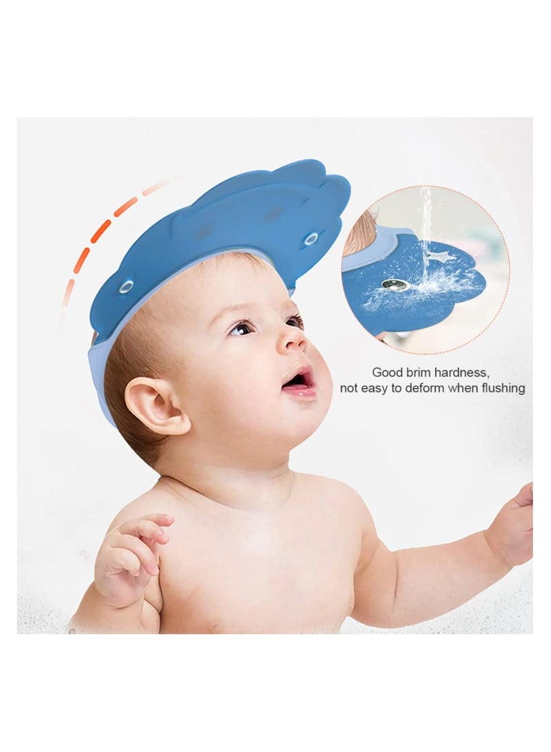 2 Pack Baby Shower Cap for Kids Hair Washing Shield Adjustable Silicone Guard Baby Bath Shield Visor Soft Shampoo Cap Head Protector for Infants Over 6 Months