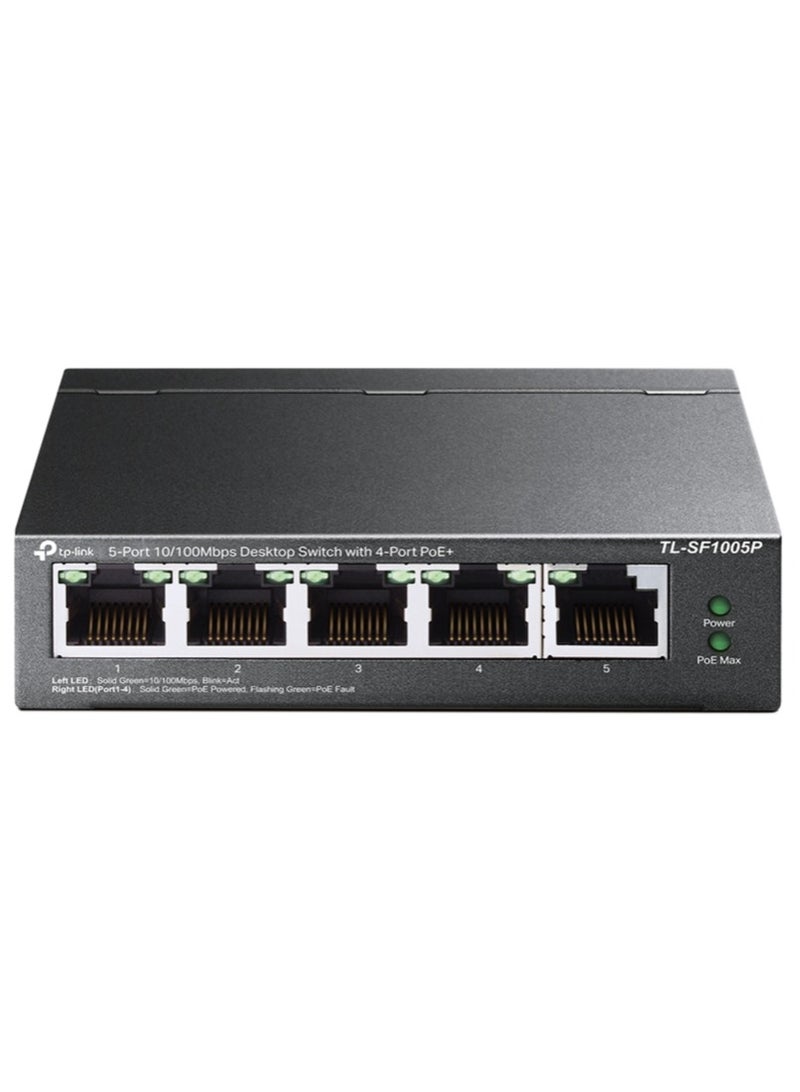 TP-LINK 5-Port 10/100Mbps Desktop Switch with 4-Port PoE+ TL-SF1005P