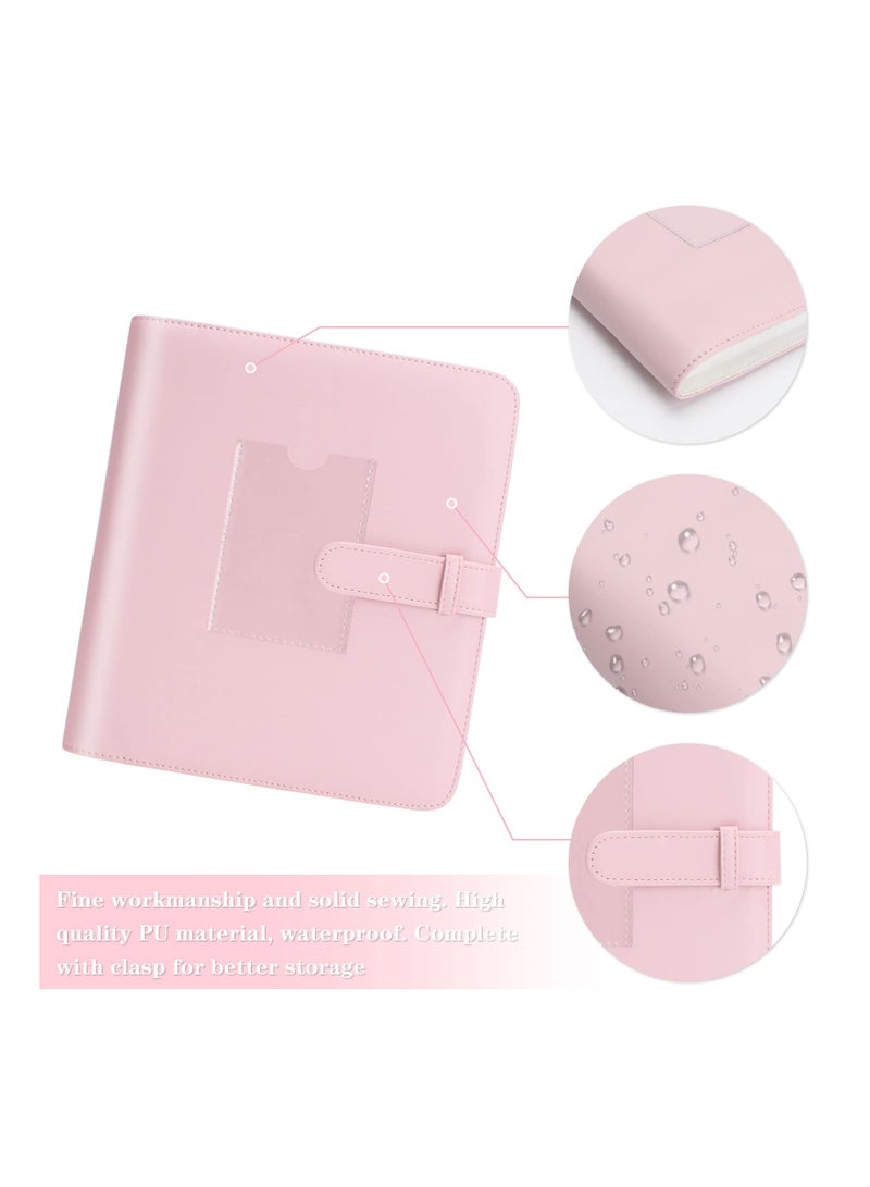 Pink PU Leather Mini Photo Album 273 Pockets with 20 Stickers for 3 Inch Instant Camera Prints