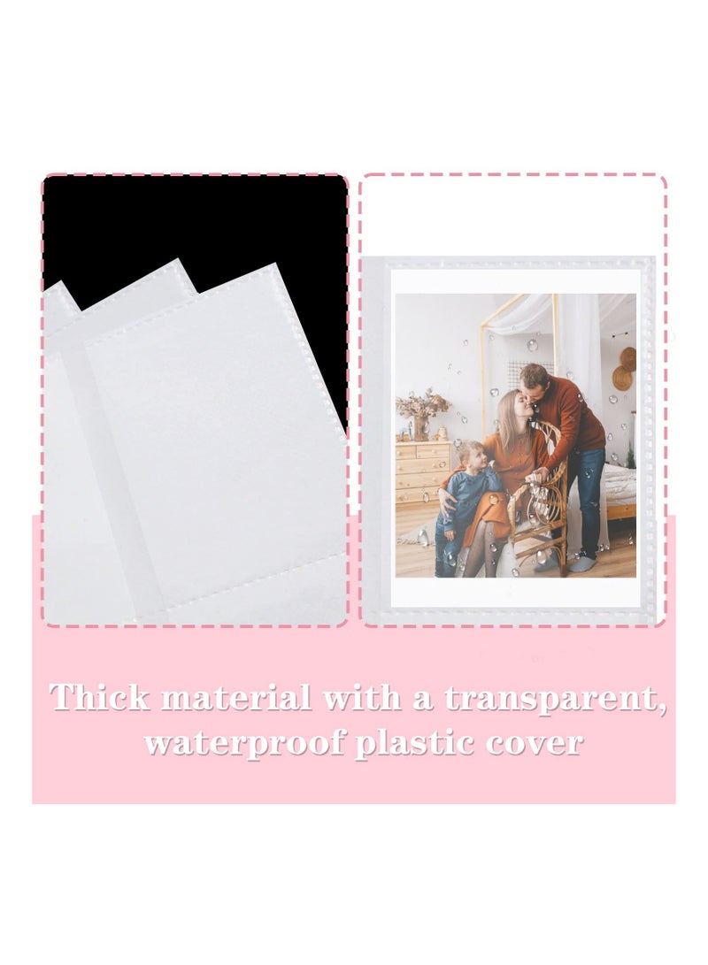 Pink PU Leather Mini Photo Album 273 Pockets with 20 Stickers for 3 Inch Instant Camera Prints