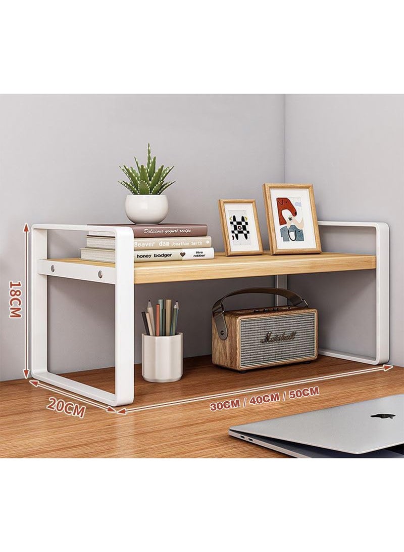 Desktop Organizer & Desk Storage Bookshelf Small Countertop Bookcase Multi-Functional Storage Rack for Home Office