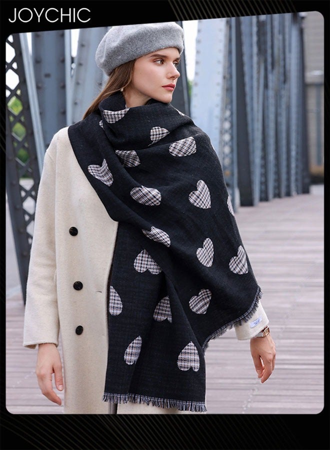 New Style Love Printed Autumn and Winter Mid-length Outdoor Warm Windproof Scarf for Women