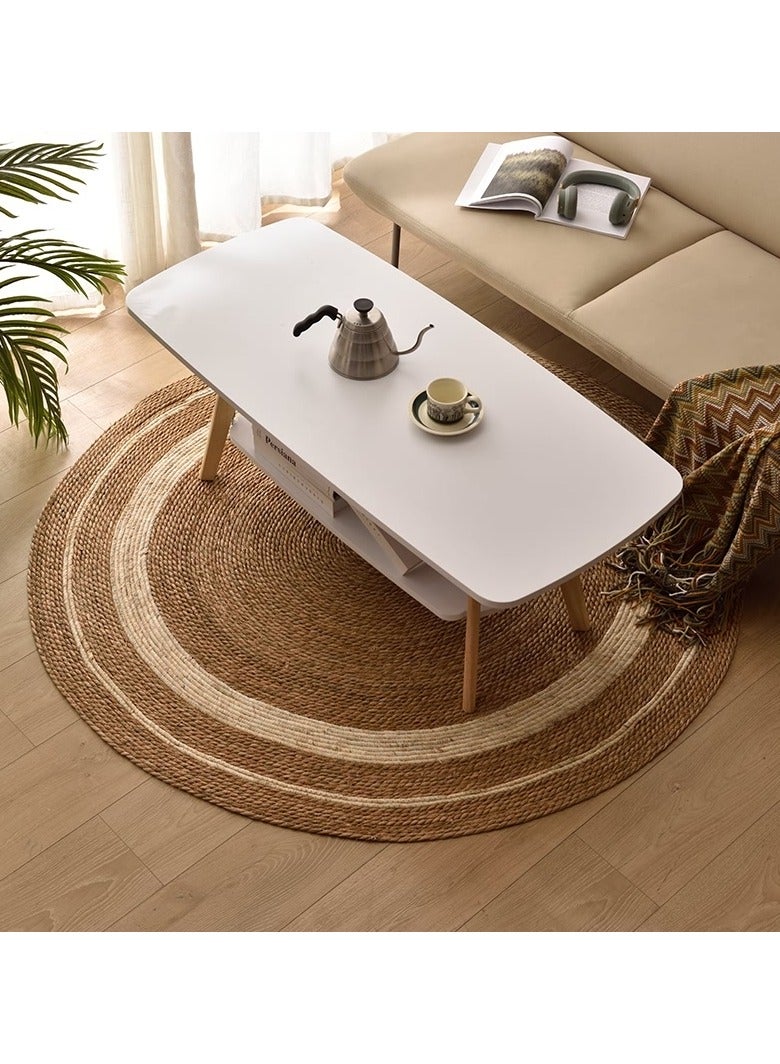 Rug Natural Jute Round Handmade Reversible Carpet Area Rug Door Mat Hand Braided Area Rug Floor Carpet