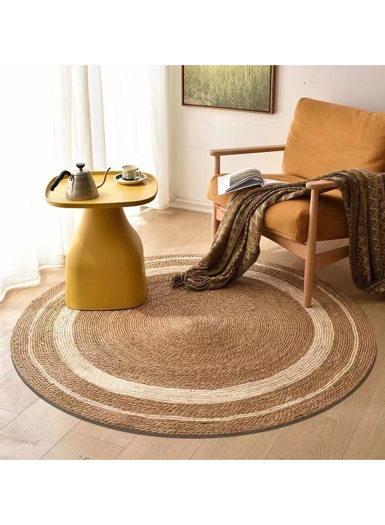 Rug Natural Jute Round Handmade Reversible Carpet Area Rug Door Mat Hand Braided Area Rug Floor Carpet