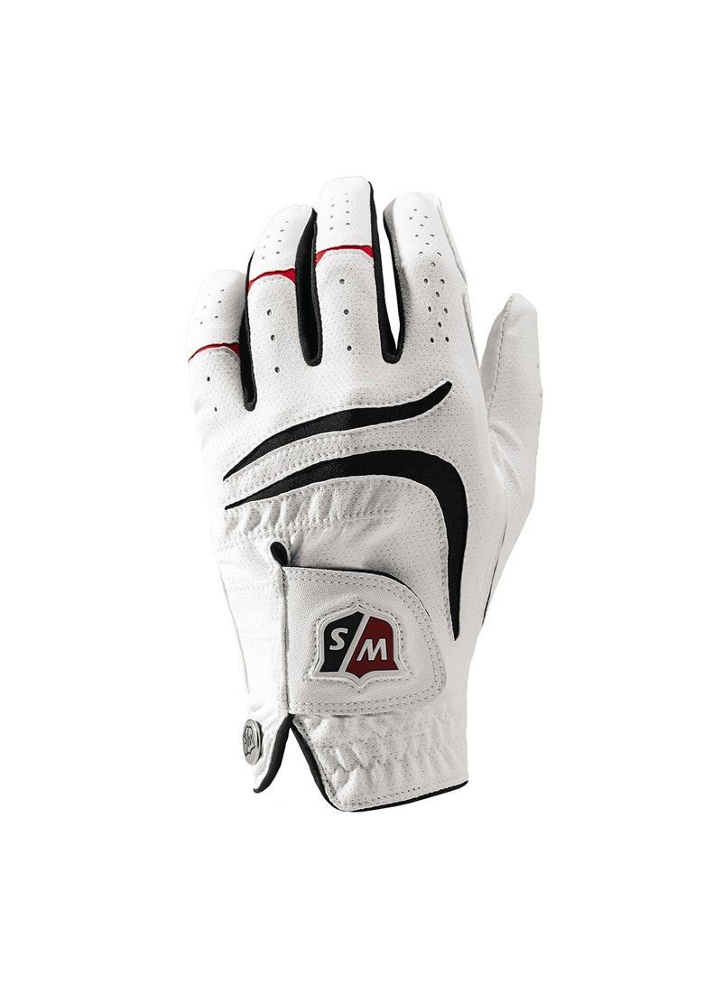 Staff Grip Plus Men's White Golf Glove, Left Hand