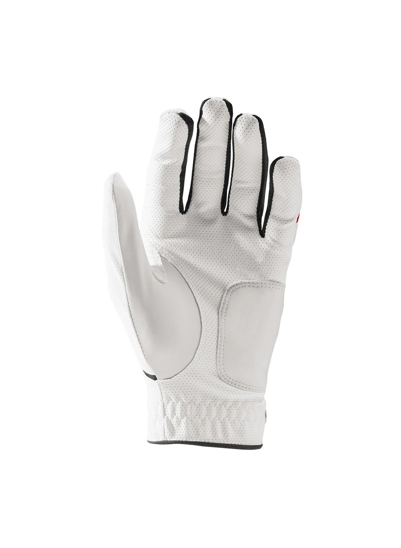 Staff Grip Plus Men's White Golf Glove, Left Hand