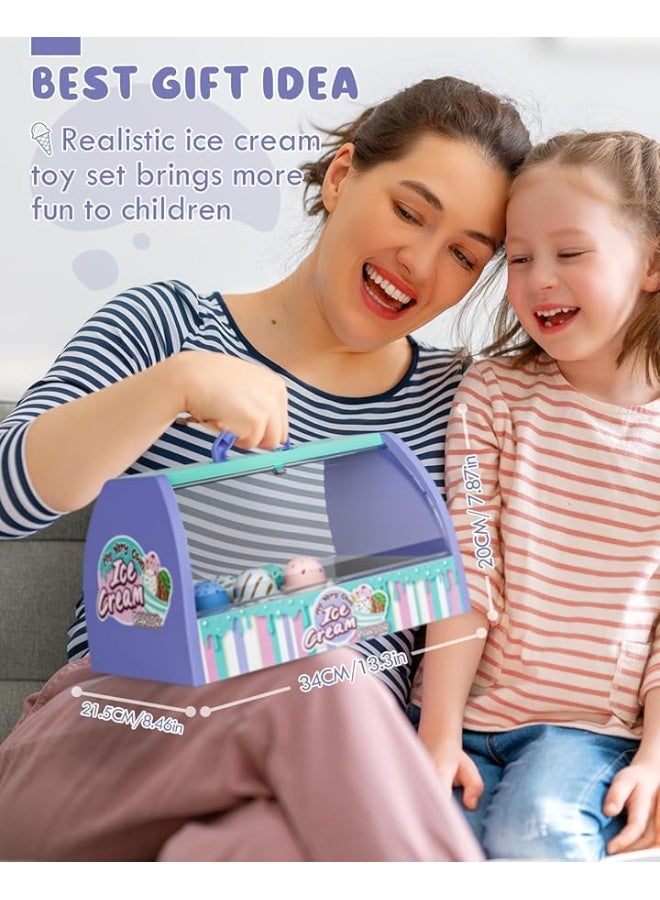 Lehoo Castle Ice Cream Toys for Toddlers 3-5, Toys for 3 4 Year Old Girls, Play Ice Cream Counter Shop Playset for Kids, Gift for Girls Boys 3 4 5 6 Year Old