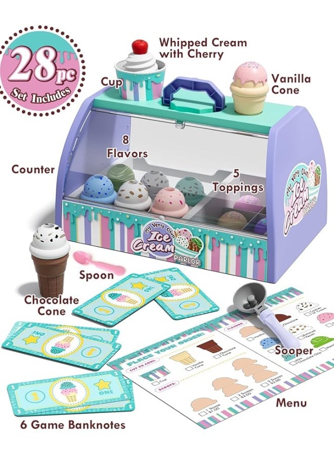 Lehoo Castle Ice Cream Toys for Toddlers 3-5, Toys for 3 4 Year Old Girls, Play Ice Cream Counter Shop Playset for Kids, Gift for Girls Boys 3 4 5 6 Year Old