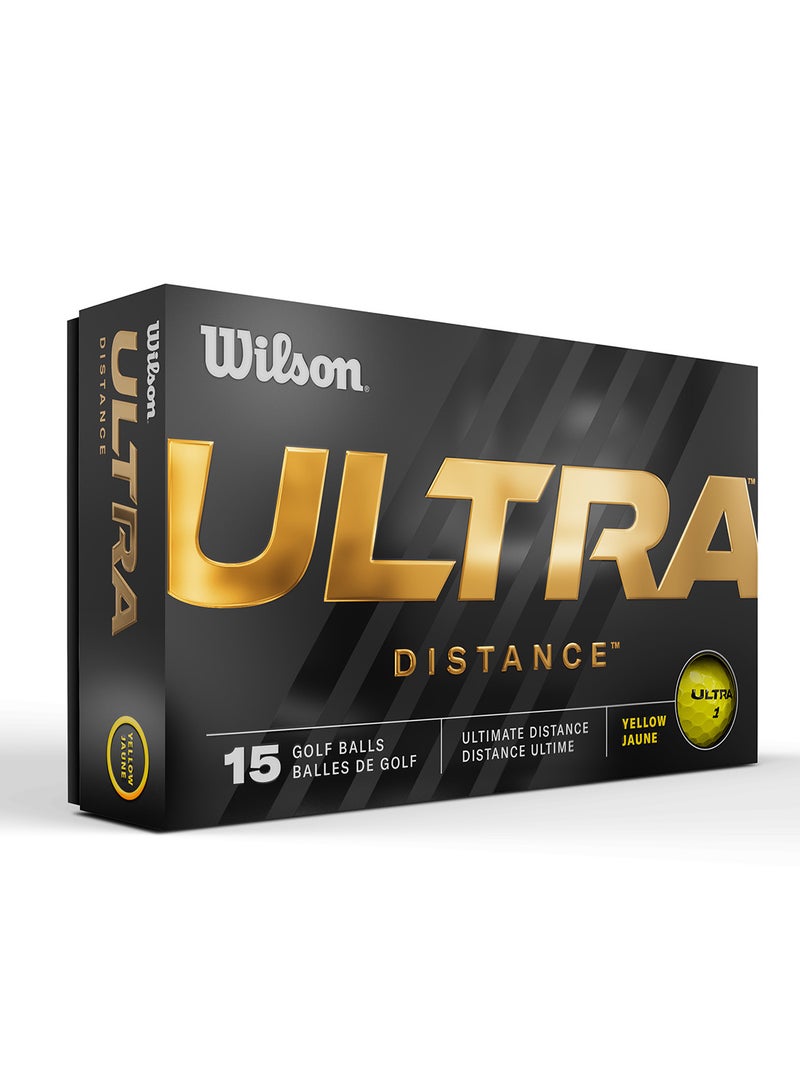 Ultra distancel Golf Balls, Pack of 15 Balls - White