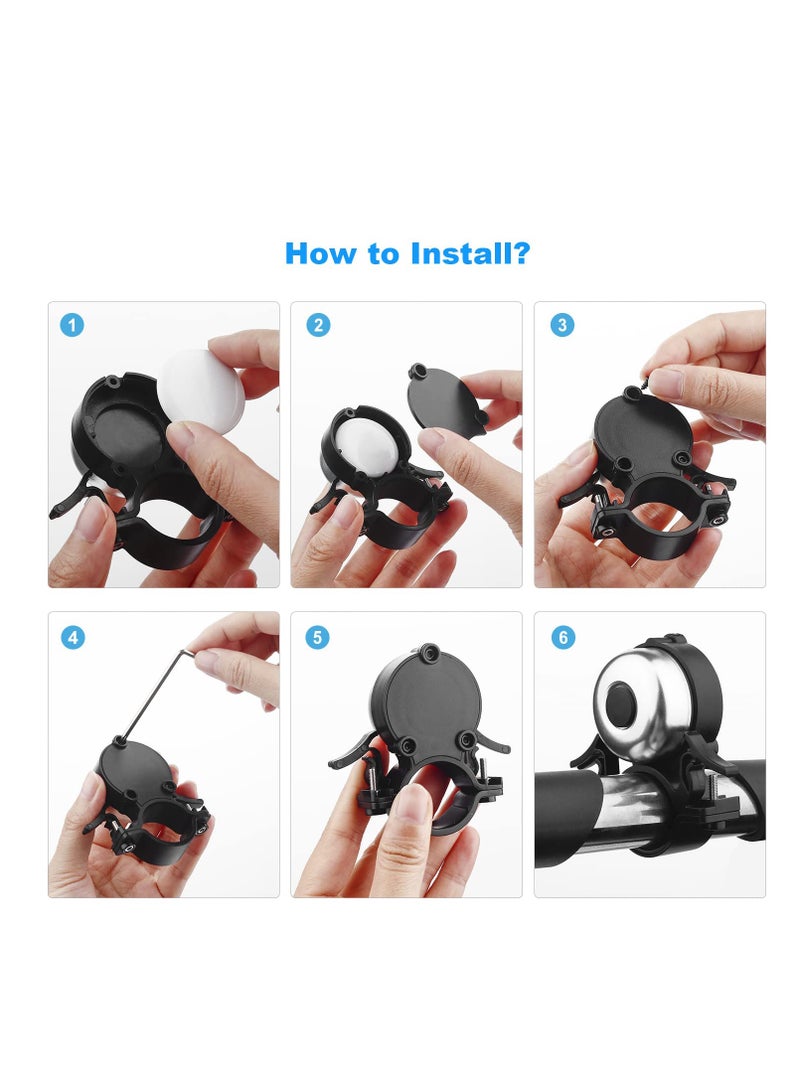 AirTag Bicycle Bell with Hidden Holder - Waterproof Anti-Theft Mount for Easy Installation on Bikes - Essential Bike Accessory