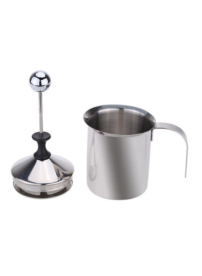 DIY Stainless Steel Double Mesh Milk Foamer Silver 18x13x9centimeter