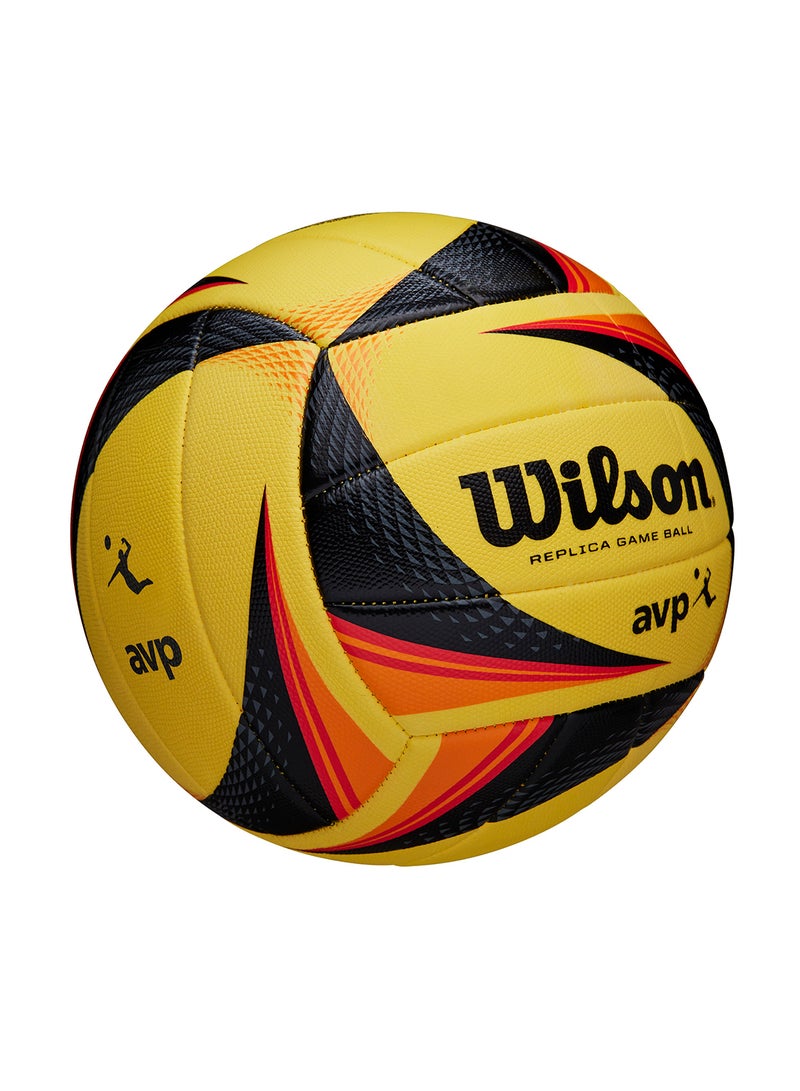 AVP OPTX Replica Volleyball - Official size for +13 years old and Adults - Yellow/ Black/ Orange