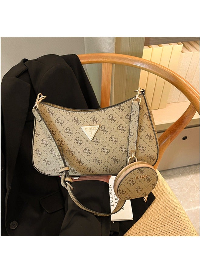 fashion printed triangle logo women's zipper shoulder bag handbag 28cm*16cm*5cm