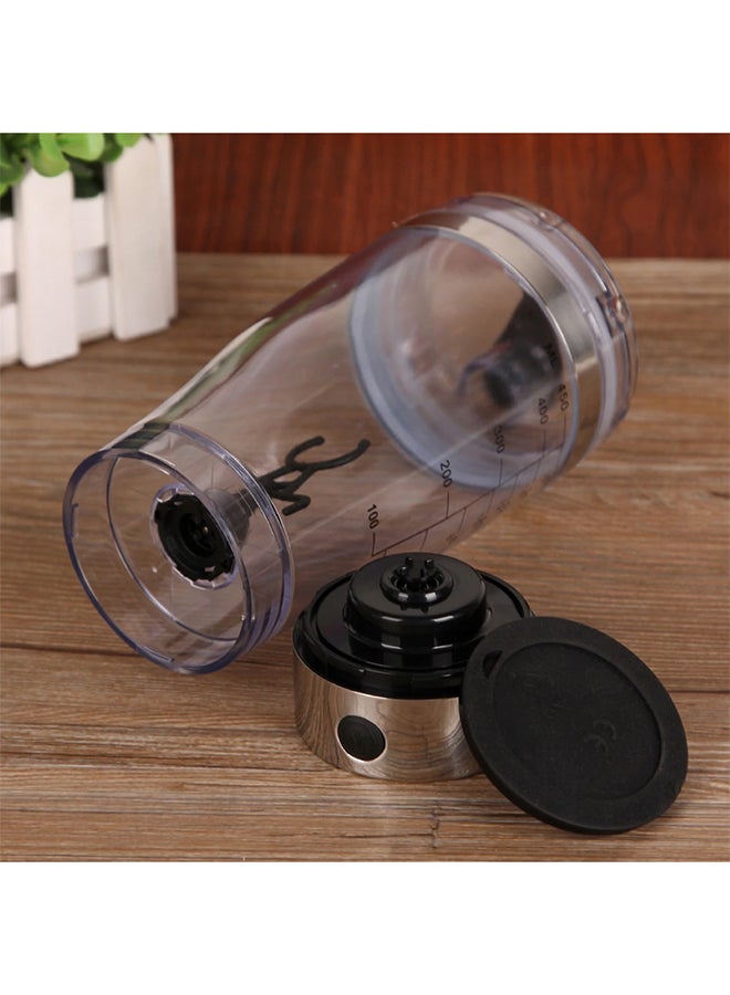 Portable Shaker Mixer For Juices And Protein 450.0 ml l410 Silver/Clear/Black