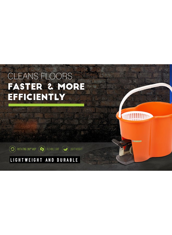 Spin Easy Mop With Bucket Orange/White/Silver/Black