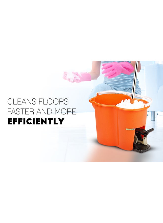 Spin Easy Mop With Bucket Orange/White/Silver/Black