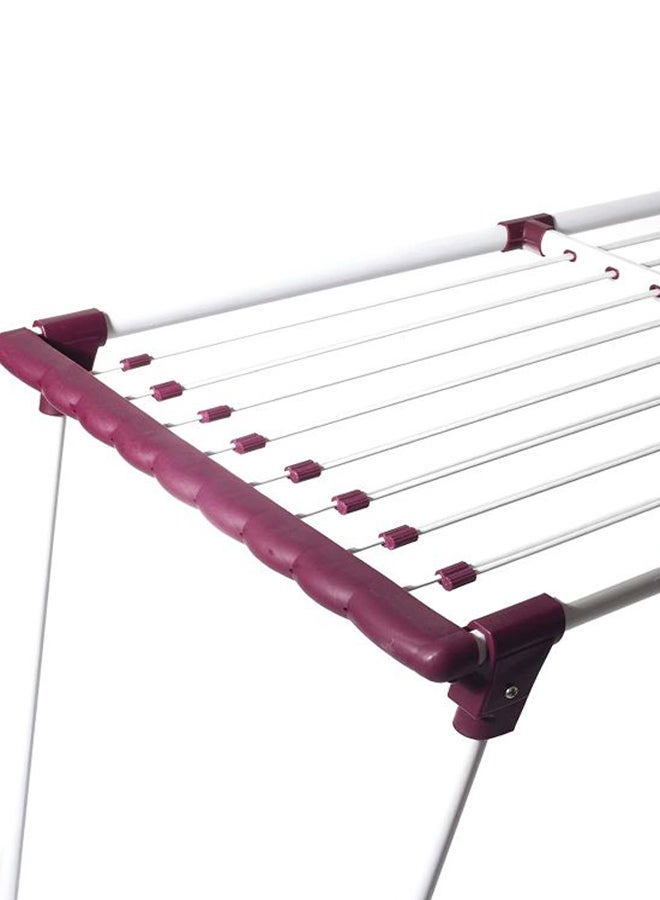 Stainless Steel Heavy Duty Foldable Cloth Rack White/Red 152x9x9cm