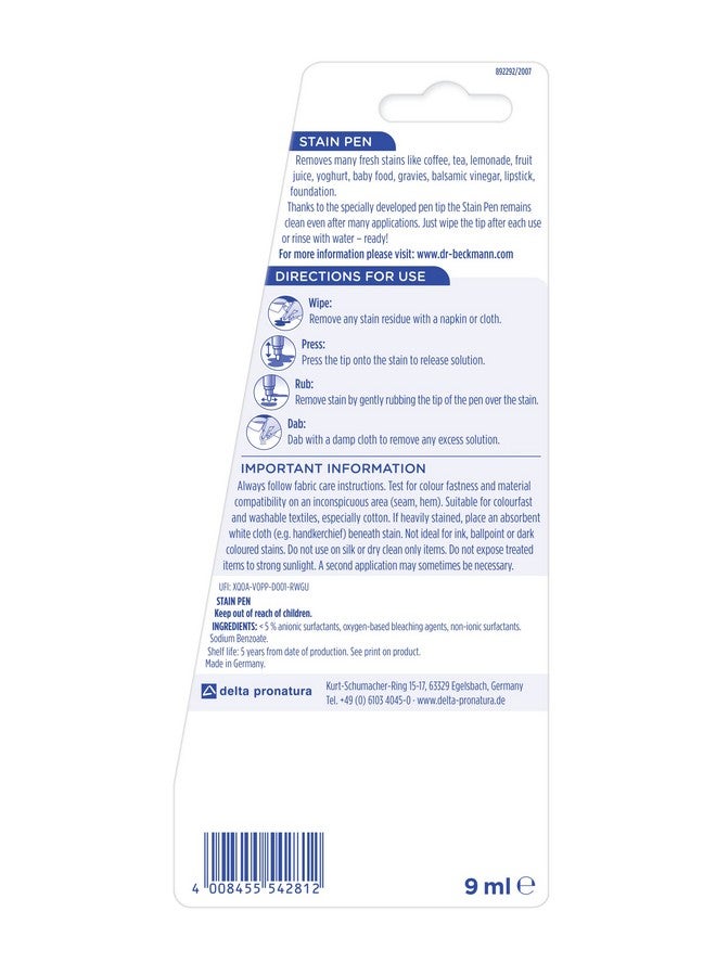 Stain Pen Stain Remover For Clothes,9Ml | Travel Friendly Stain Remover