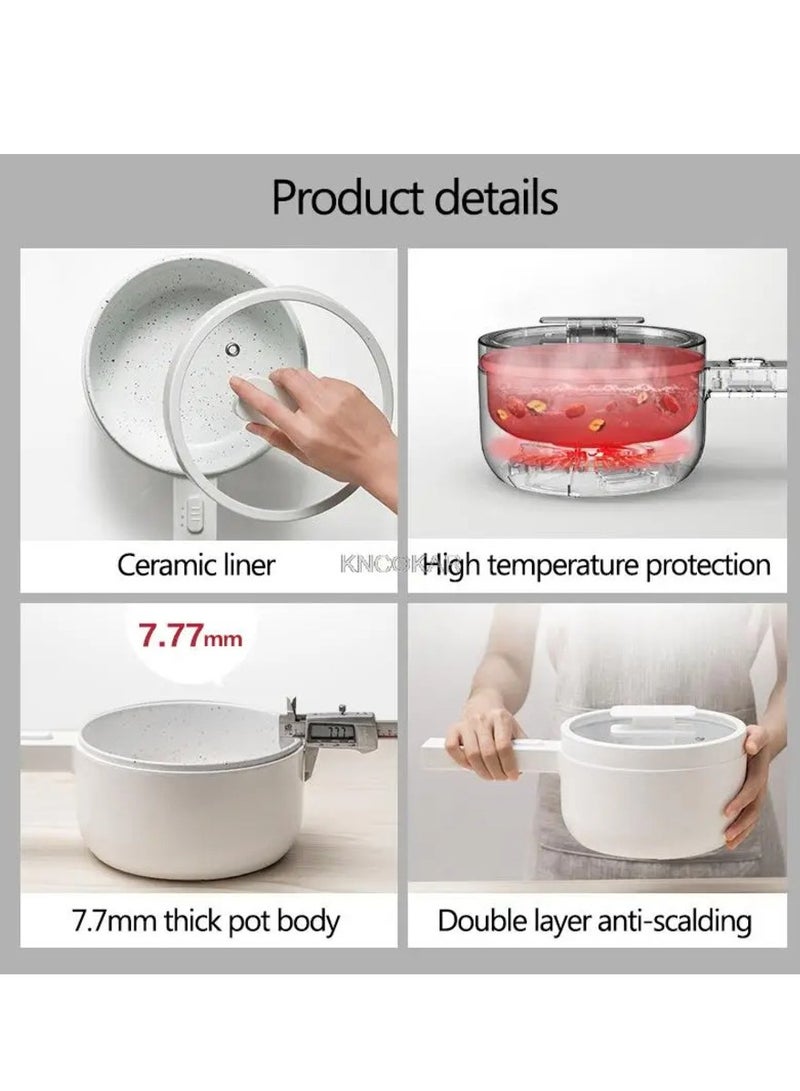 1.5L Electric Multi Cooker - 700W Dual Power Settings, Mini Hot Pot for Home and Dormitory, Versatile Kitchen Appliance for Cooking and Boiling, 110V/220V