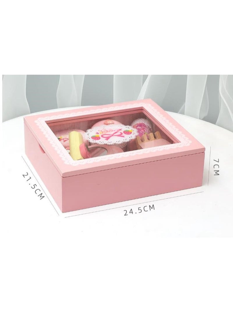 Girl Makeup Bag Wooden Simulation Toy Gift Set Makeup Toys