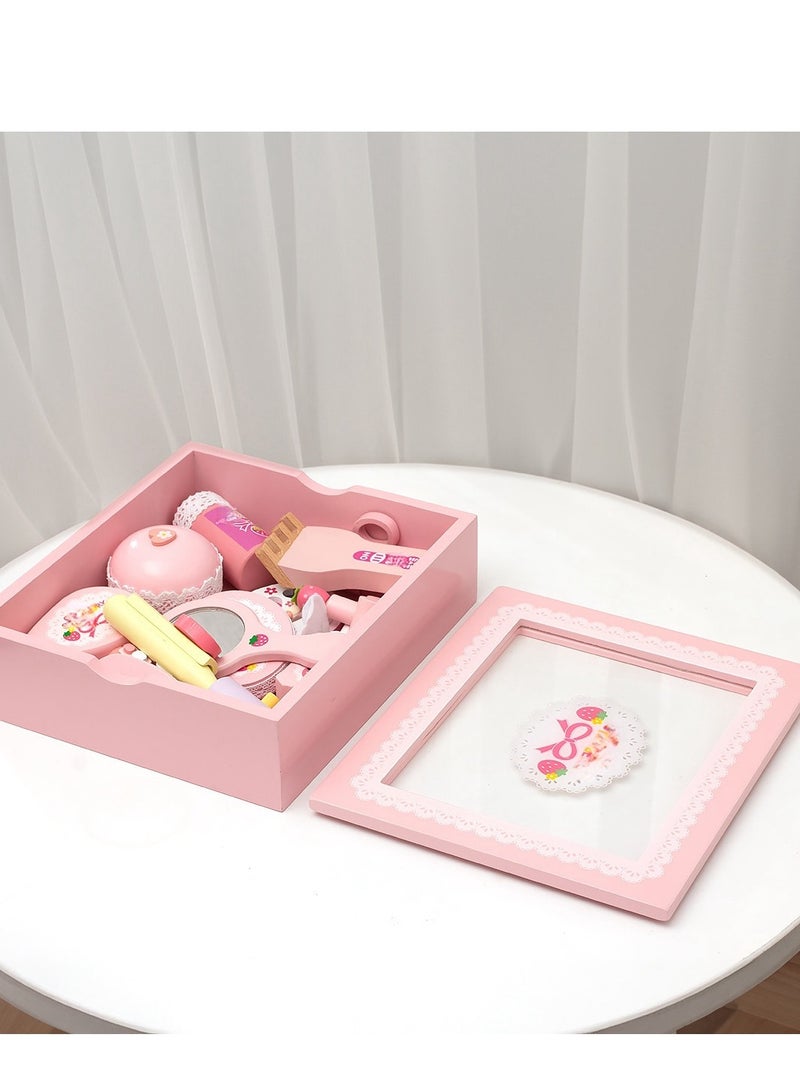 Girl Makeup Bag Wooden Simulation Toy Gift Set Makeup Toys