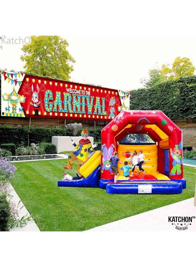KatchOn, XtraLarge Welcome To The Carnival Banner - 120x20 Inch | Carnival Theme Party Decorations | Circus Theme Party Decorations | Carnival Decorations for Event Outdoor | Circus Party Decorations