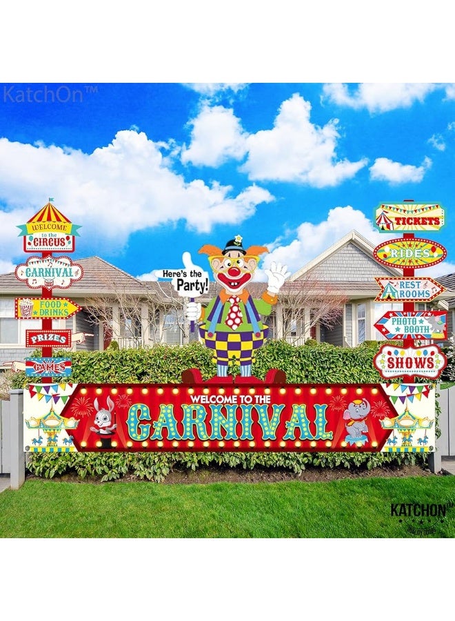 KatchOn, XtraLarge Welcome To The Carnival Banner - 120x20 Inch | Carnival Theme Party Decorations | Circus Theme Party Decorations | Carnival Decorations for Event Outdoor | Circus Party Decorations