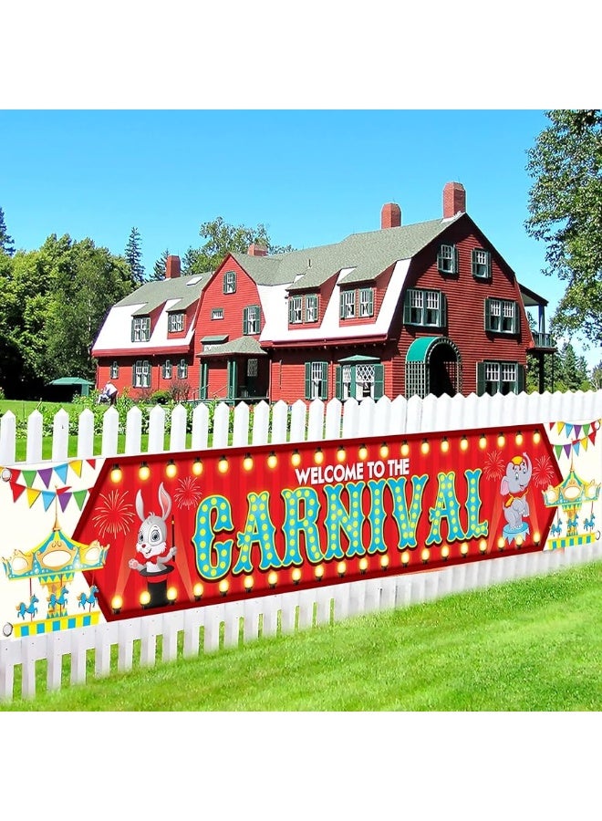 KatchOn, XtraLarge Welcome To The Carnival Banner - 120x20 Inch | Carnival Theme Party Decorations | Circus Theme Party Decorations | Carnival Decorations for Event Outdoor | Circus Party Decorations