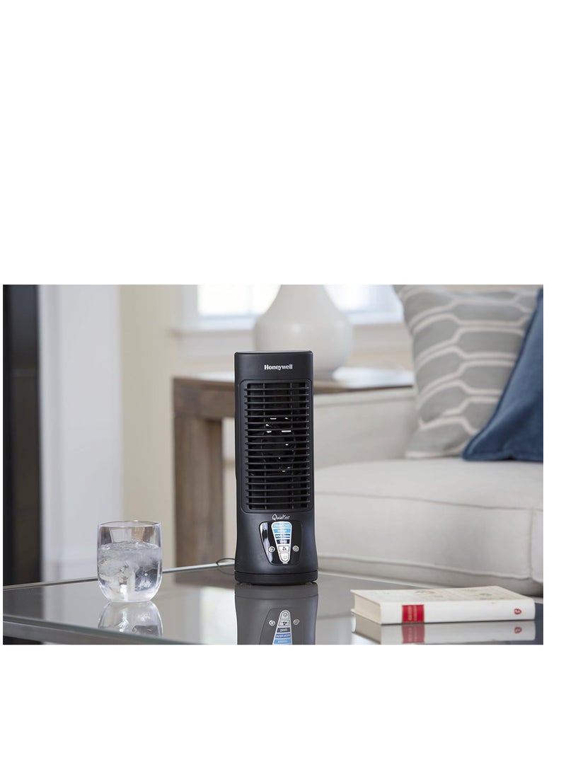QuietSet Personal Table Fan – Oscillating Personal Fan with Quiet Operation and 4 Levels of Power and Sound HTF210B Black