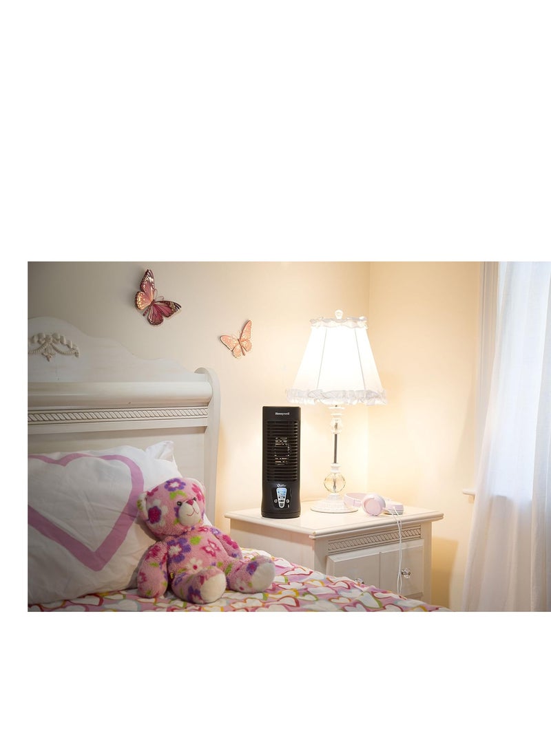 QuietSet Personal Table Fan – Oscillating Personal Fan with Quiet Operation and 4 Levels of Power and Sound HTF210B Black