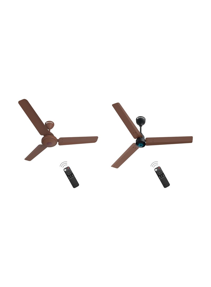 atomberg Efficio (Matt Brown) Renesa (Brown and Black) 1200 mm BLDC Motor with Remote 3 Blade Ceiling Fan