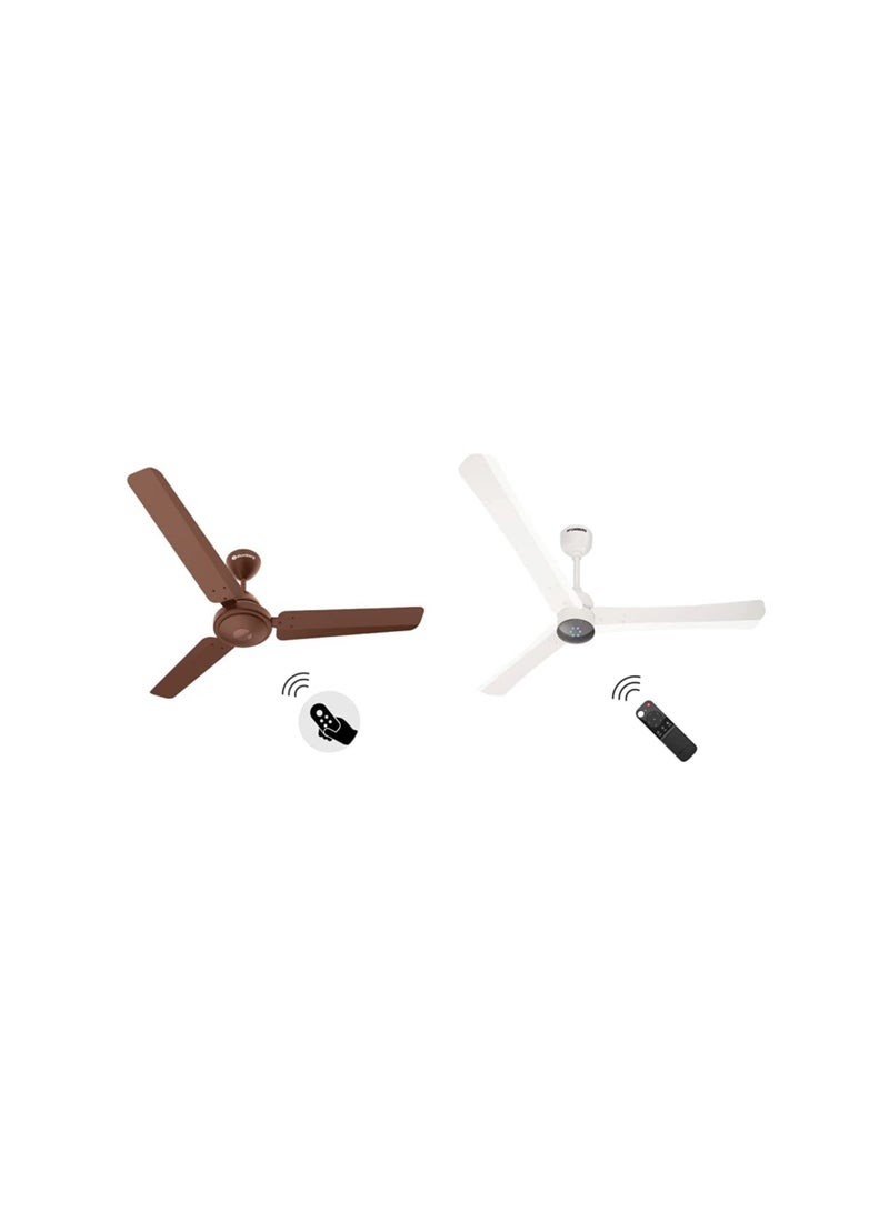 atomberg Efficio 1200 Mm Bldc Motor With Remote BEE 5 Star Ceiling Fan Matt Brown Renesa+ 1200 Mm Bldc Motor With Remote 3 Blade Anti-Dust Ceiling Fan (Pearl White).