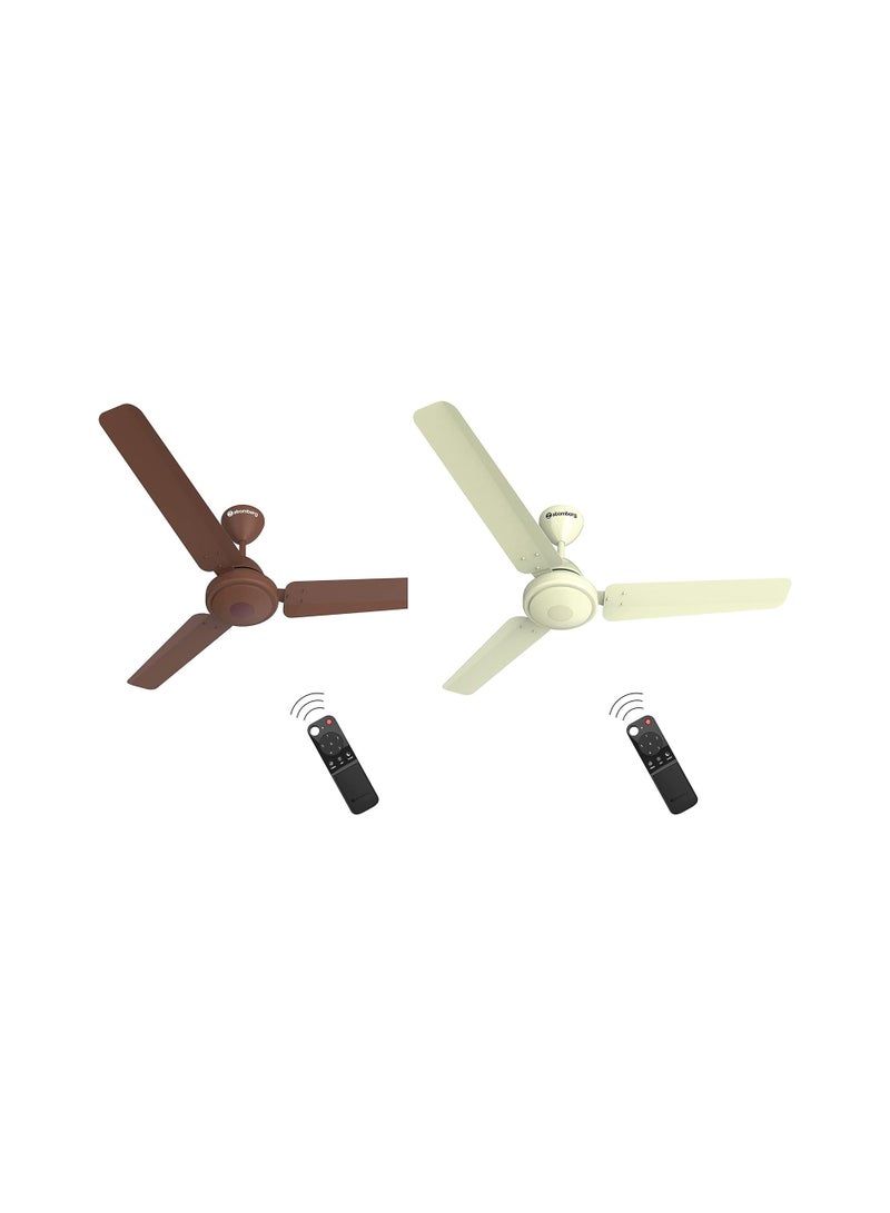 atomberg Efficio 1200 Mm Bldc Motor with Remote 3 Blade Ceiling Fan Matt Brown, and Efficio 1200 Mm Bldc Motor with Remote 3 Blade Ceiling Fan (Ivory)