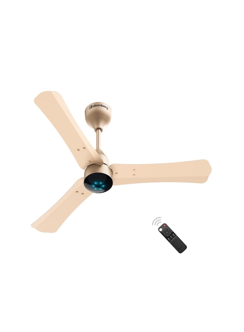 atomberg Renesa+ 900mm BLDC Ceiling Fan with Remote Control | BEE 5 star Rated Energy Efficient Ceiling Fan | High Air Delivery with LED Indicators | 2+1 Year Warranty by Atomberg (Metallic Gold)