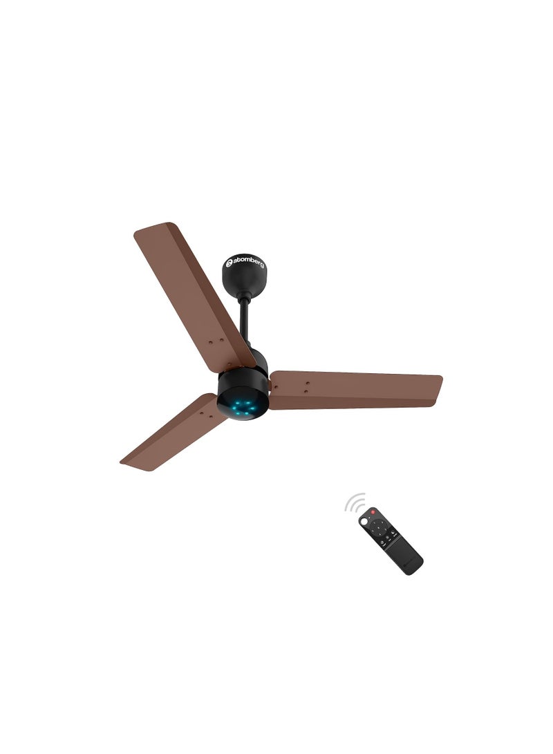 atomberg Renesa 900mm BLDC Ceiling Fan with Remote Control | BEE 5 star Rated Energy Efficient Ceiling Fan | High Air Delivery with LED Indicators | 2+1 Year Warranty by Atomberg (Brown & Black)