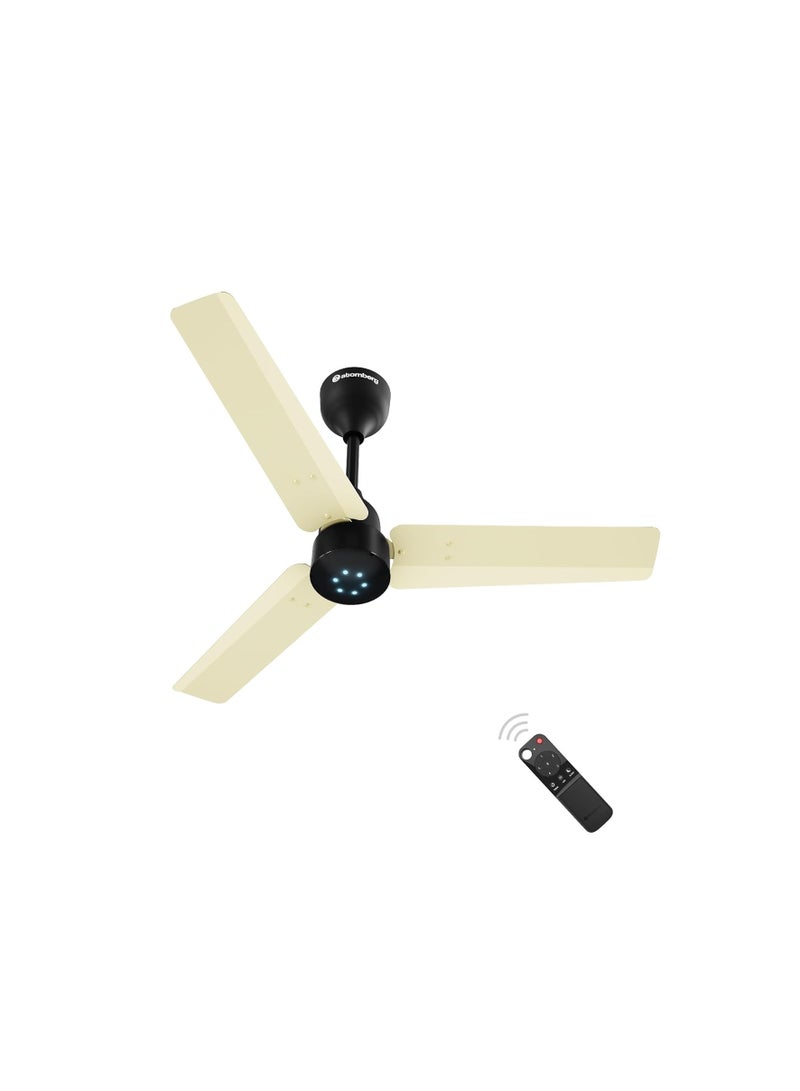 atomberg Renesa 900mm BLDC Ceiling Fan with Remote Control | BEE 5 star Rated Energy Efficient Ceiling Fan | High Air Delivery with LED Indicators | 2+1 Year Warranty (Ivory & Black)