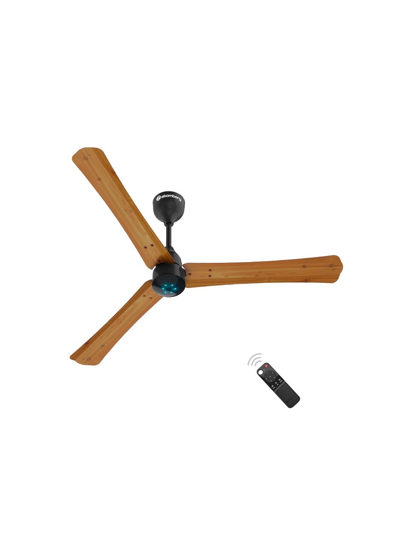 atomberg Renesa+ 1200mm BLDC Ceiling Fan with Remote Control | BEE 5 star Rated Energy Efficient Ceiling Fan | High Air Delivery with LED Indicators | 2+1 Year Warranty (Golden Oakwood)