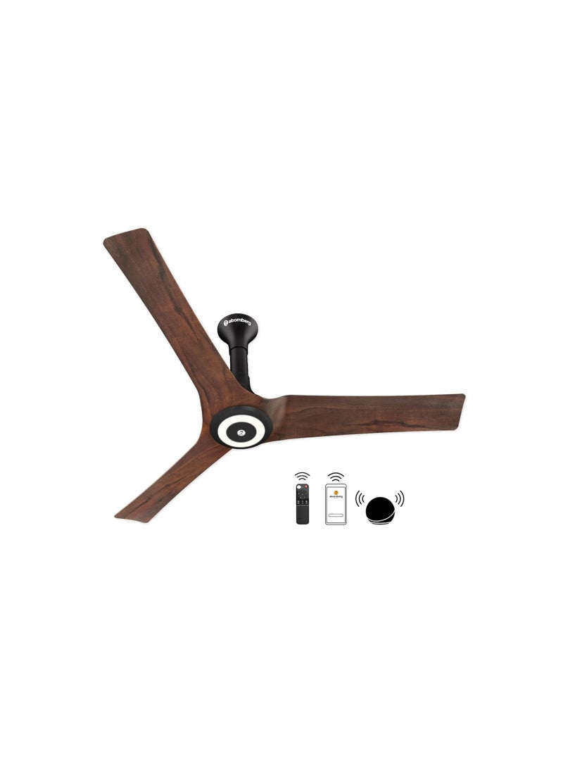 atomberg Aris Starlight 1200mm BLDC Ceiling Fan with Underlight, IoT & Remote Control | Smart Fan with Noiseless Operation (Dark Teakwood)