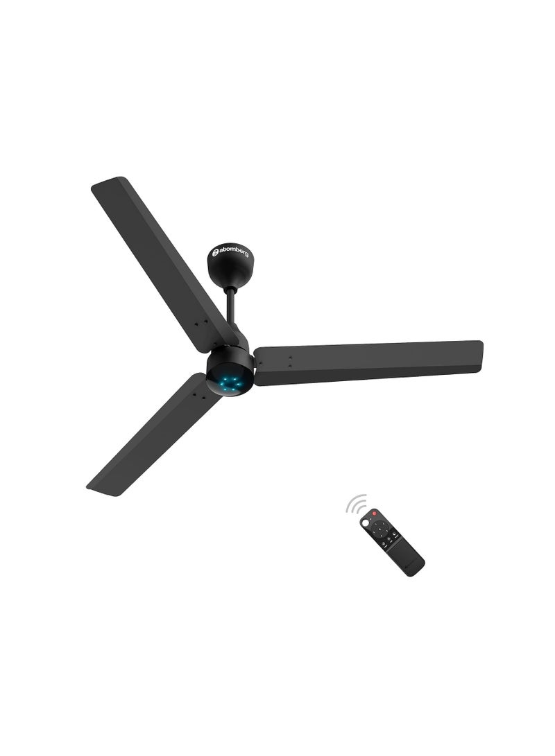 atomberg Renesa 1200mm BLDC Ceiling Fan with Remote Control | BEE 5 star Rated Energy Efficient Ceiling Fan | High Air Delivery with LED Indicators | 2+1 Year Warranty (Midnight Black)