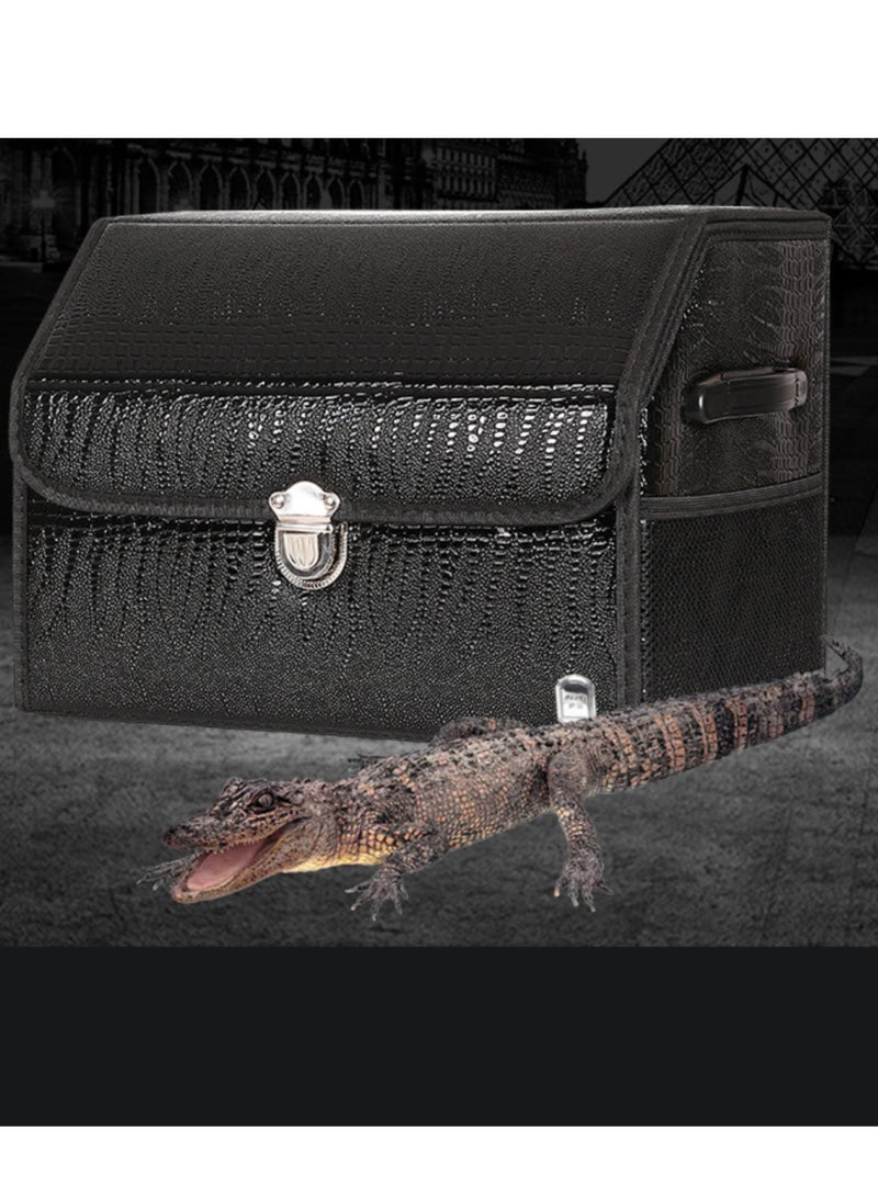Outdoor Foldable Car Trunk Storage Box Black, Car Storage Box, Thick Leather Storage Box Storage Box, Foldable