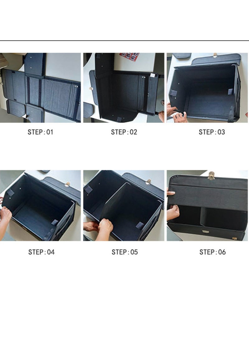 Outdoor Foldable Car Trunk Storage Box Black, Car Storage Box, Thick Leather Storage Box Storage Box, Foldable